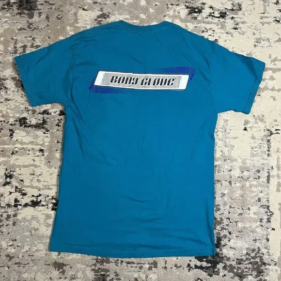Vintage 90s Body Glove Spellout Teal Surfing T-shirt Size Large Made In USA - Picture 5 of 10